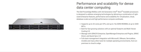 DELL EMC PowerEdge R650 de nivel empresarial Intel Xeon 4310 1U Servidor de rack